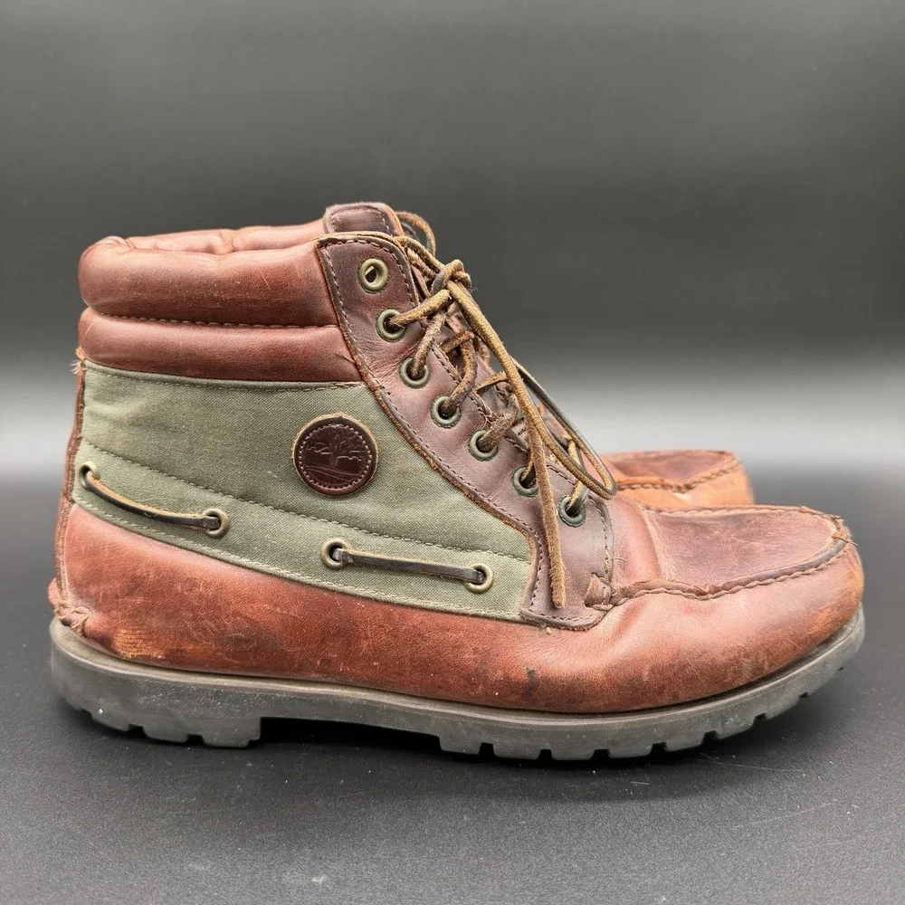 Timberland 7 Eye Chukka Gore Tex Leather Boots Mens Sz 10 Handmade Vintage 90's